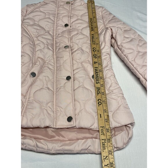 SO Quilted Barn Jacket/Coat Sz Girls 4/5 Lt Pink lightweight pockets snap zipper - Picture 12 of 14